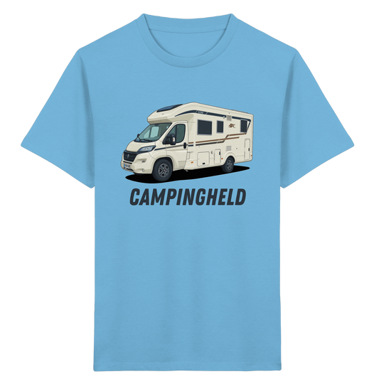Kids Organic Shirt "Aqua Blue" - bedruckt mit Deiner Camper Illustration