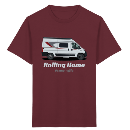 Kids Organic Shirt "Burgundy" - bedruckt mit Deiner Camper Illustration