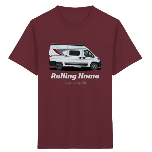 Kids Organic Shirt "Burgundy" - bedruckt mit Deiner Camper Illustration