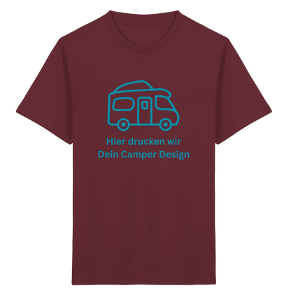 Kids Organic Shirt "Burgundy" - bedruckt mit Deiner Camper Illustration
