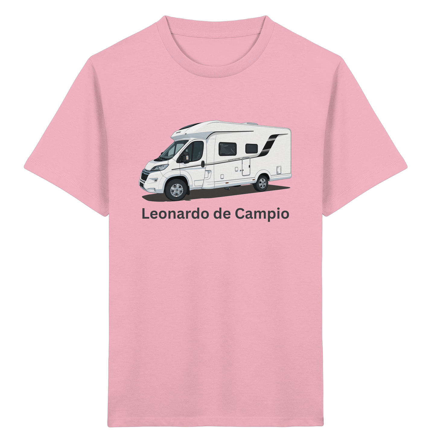 Kids Organic Shirt "Cotton Pink" - bedruckt mit Deiner Camper Illustration