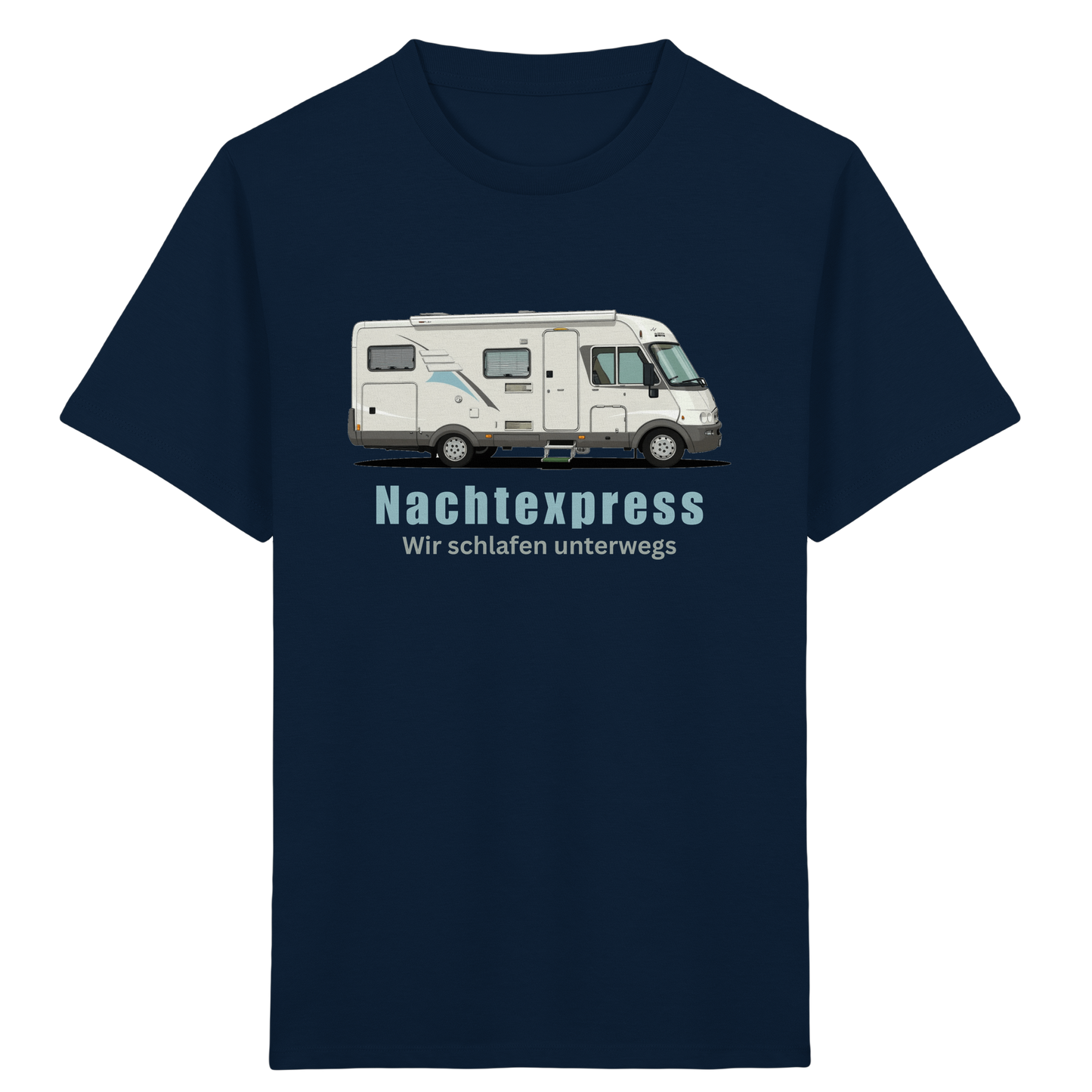 Kids Organic Shirt "French Navy" - bedruckt mit Deiner Camper Illustration