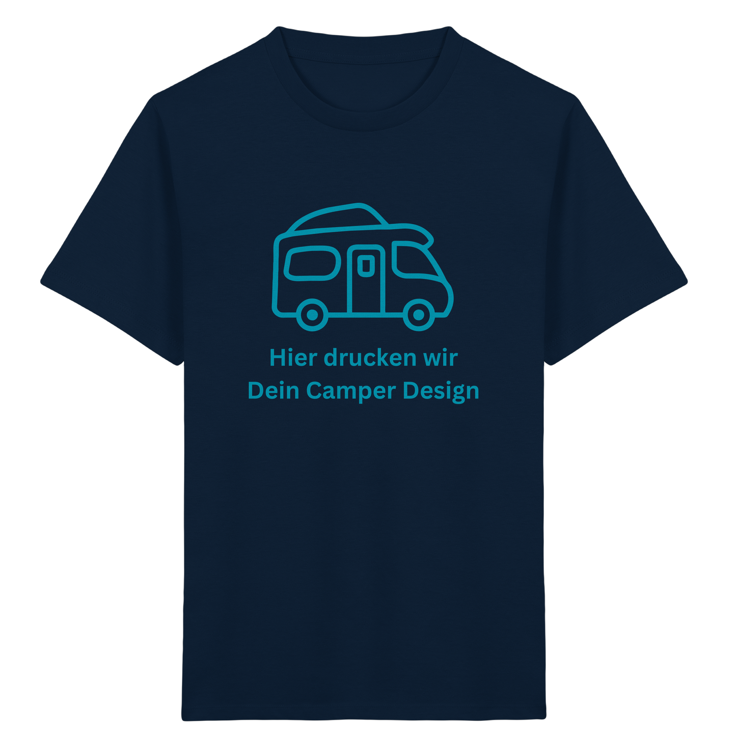 Kids Organic Shirt "French Navy" - bedruckt mit Deiner Camper Illustration