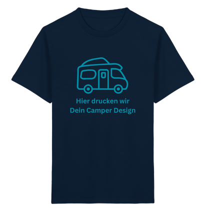 Kids Organic Shirt "French Navy" - bedruckt mit Deiner Camper Illustration