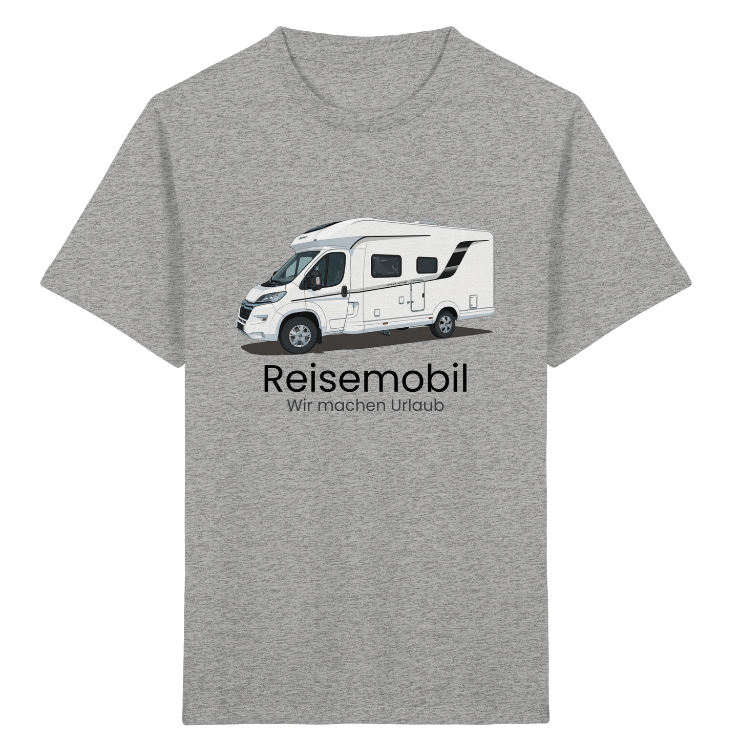 Kids Organic Shirt "Heather Grey" - bedruckt mit Deiner Camper Illustration