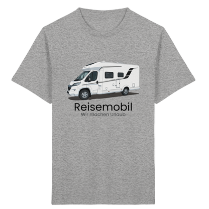 Kids Organic Shirt "Heather Grey" - bedruckt mit Deiner Camper Illustration