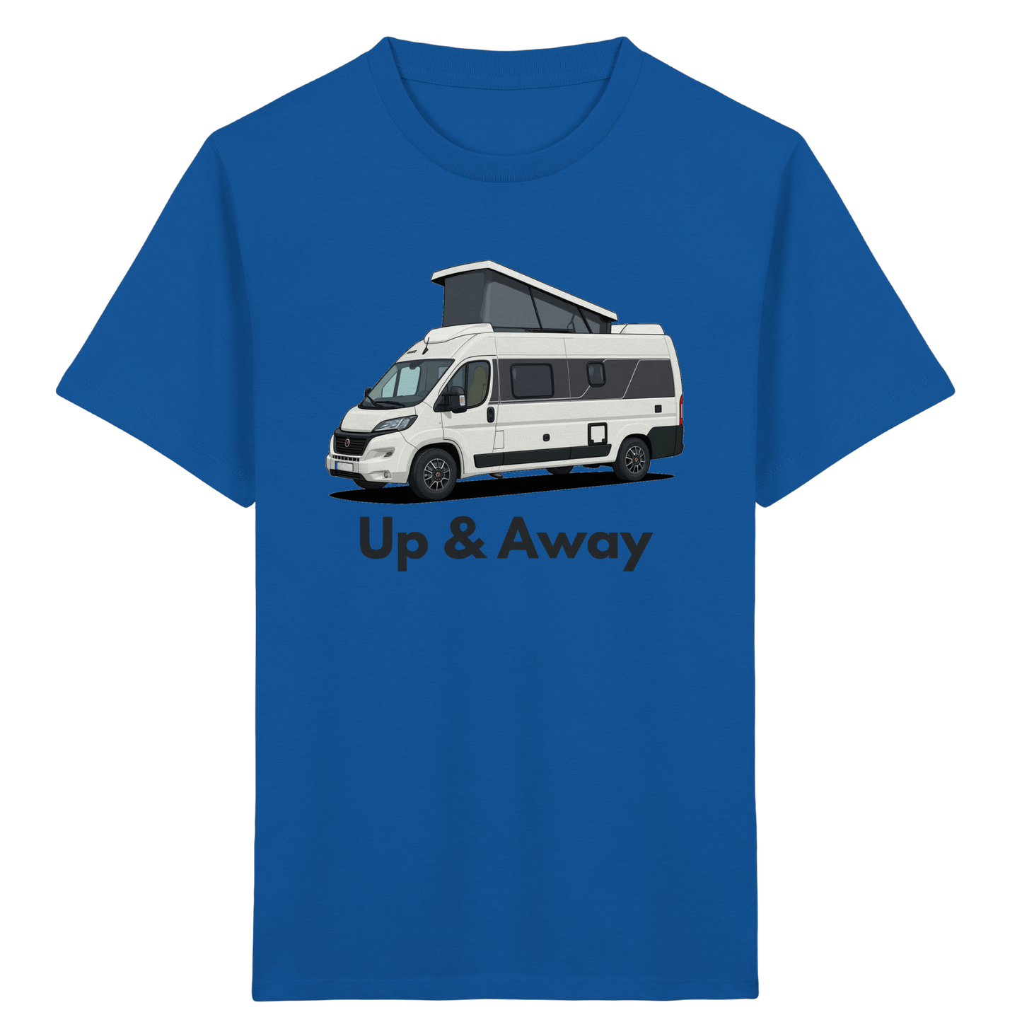 Kids Organic Shirt "Royal Blue" - bedruckt mit Deiner Camper Illustration