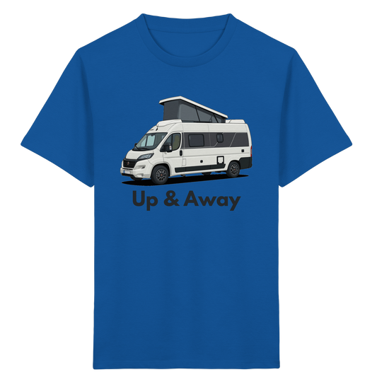 Kids Organic Shirt "Royal Blue" - bedruckt mit Deiner Camper Illustration