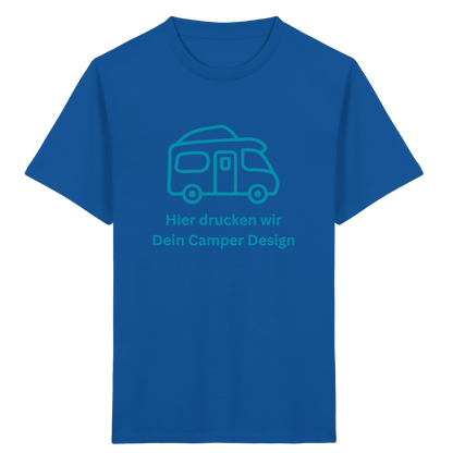 Kids Organic Shirt "Royal Blue" - bedruckt mit Deiner Camper Illustration