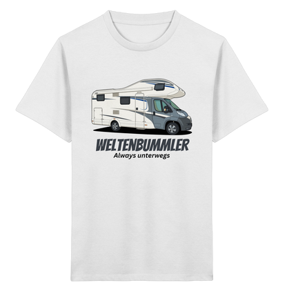 Kids Organic Shirt "White" - bedruckt mit Deiner Camper Illustration