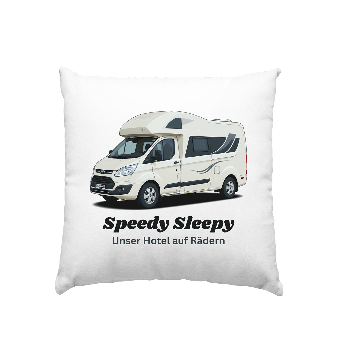 Kissen 40x40cm "White" - bedruckt mit Deiner Camper Illustration