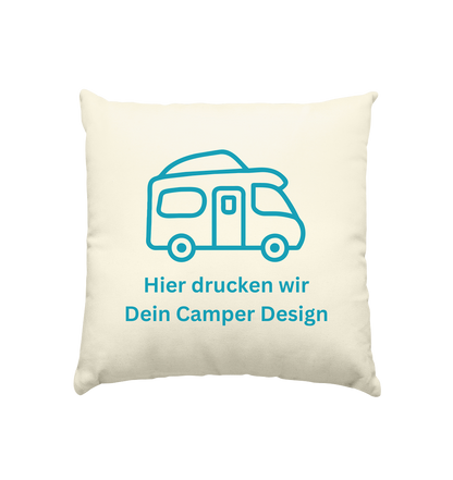 Kissen natur 40x40cm - bedruckt mit Deiner Camper Illustration