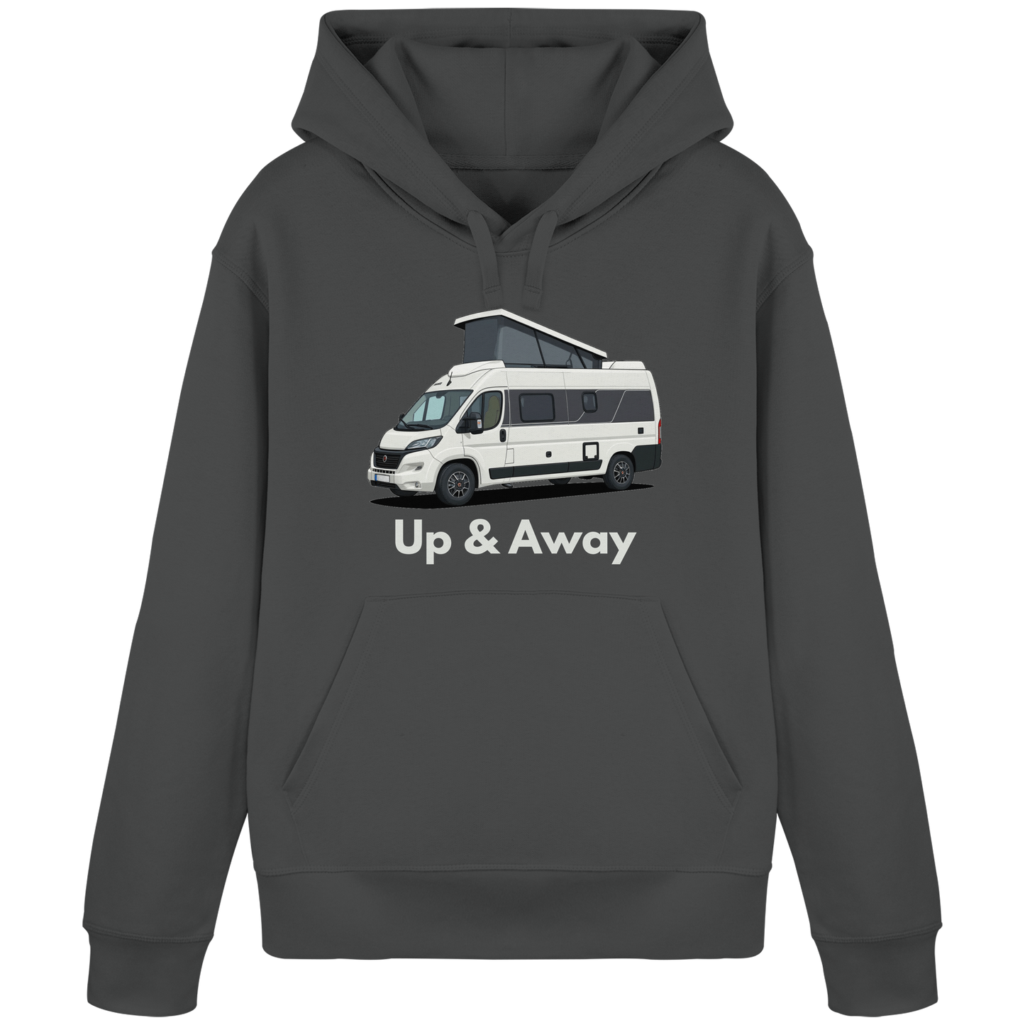 Organic Hoodie "Anthracite" - bedruckt mit Deiner Camper Illustration
