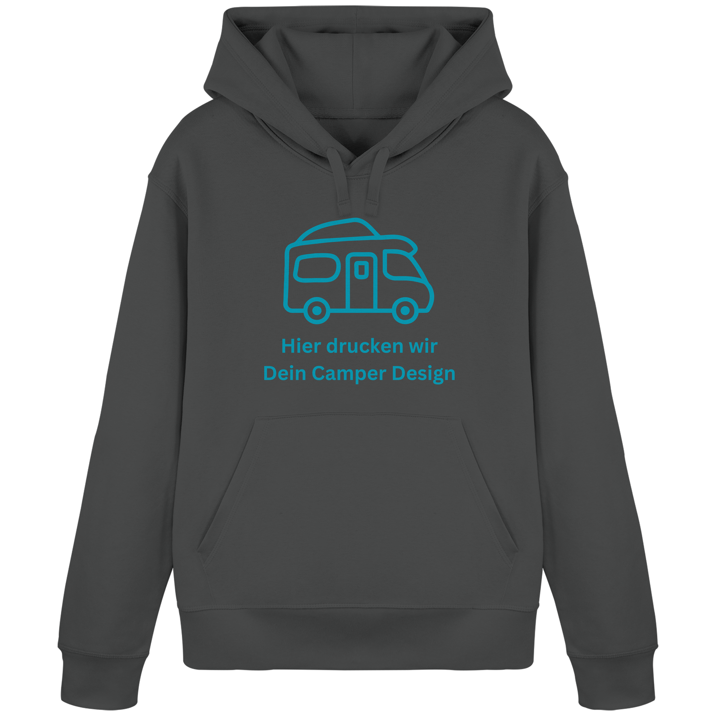 Organic Hoodie "Anthracite" - bedruckt mit Deiner Camper Illustration