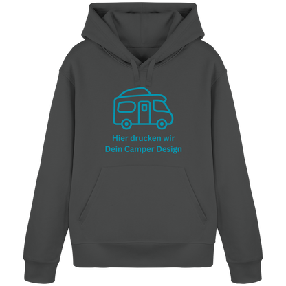 Organic Hoodie "Anthracite" - bedruckt mit Deiner Camper Illustration