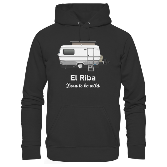 Organic Hoodie "Black" - bedruckt mit Deiner Camper Illustration