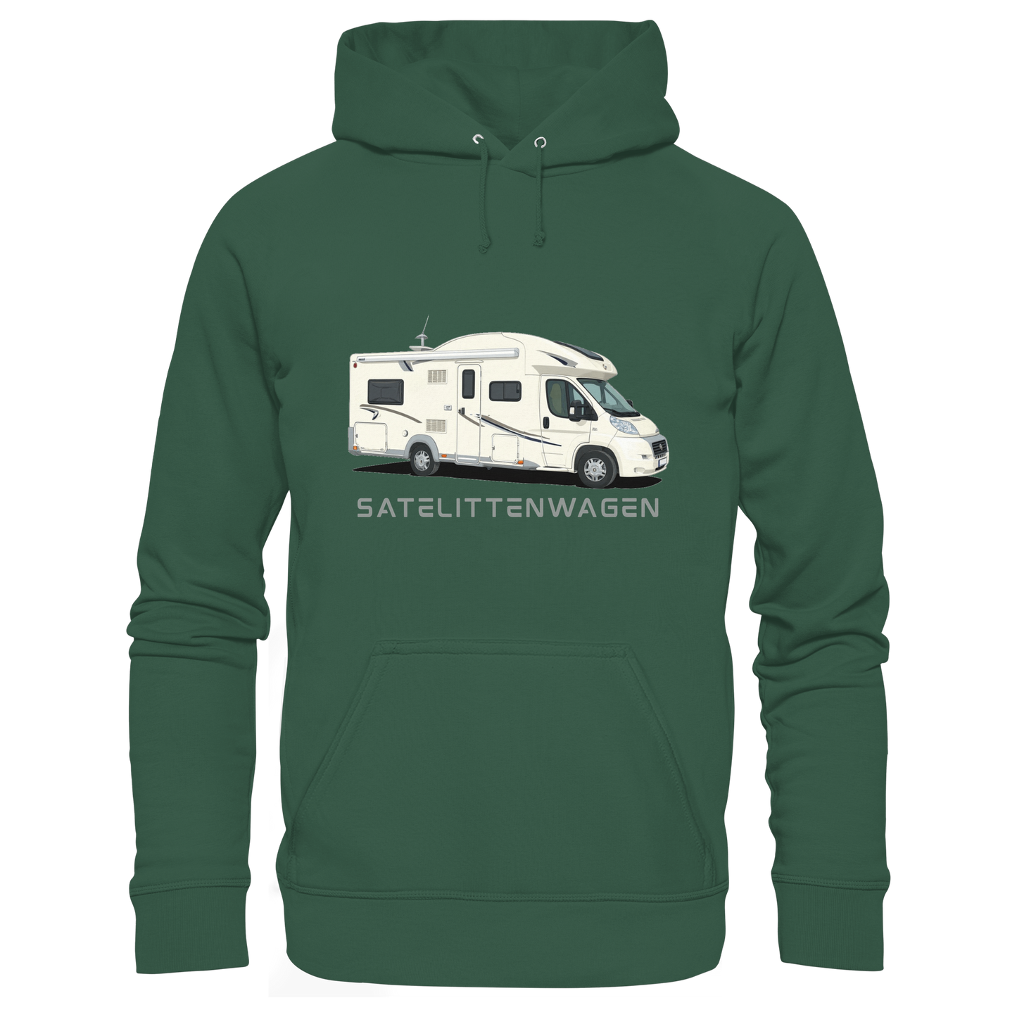 Organic Hoodie "Bottle Green" - bedruckt mit Deiner Camper Illustration