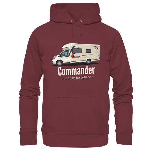 Organic Hoodie "Burgundy" - bedruckt mit Deiner Camper Illustration