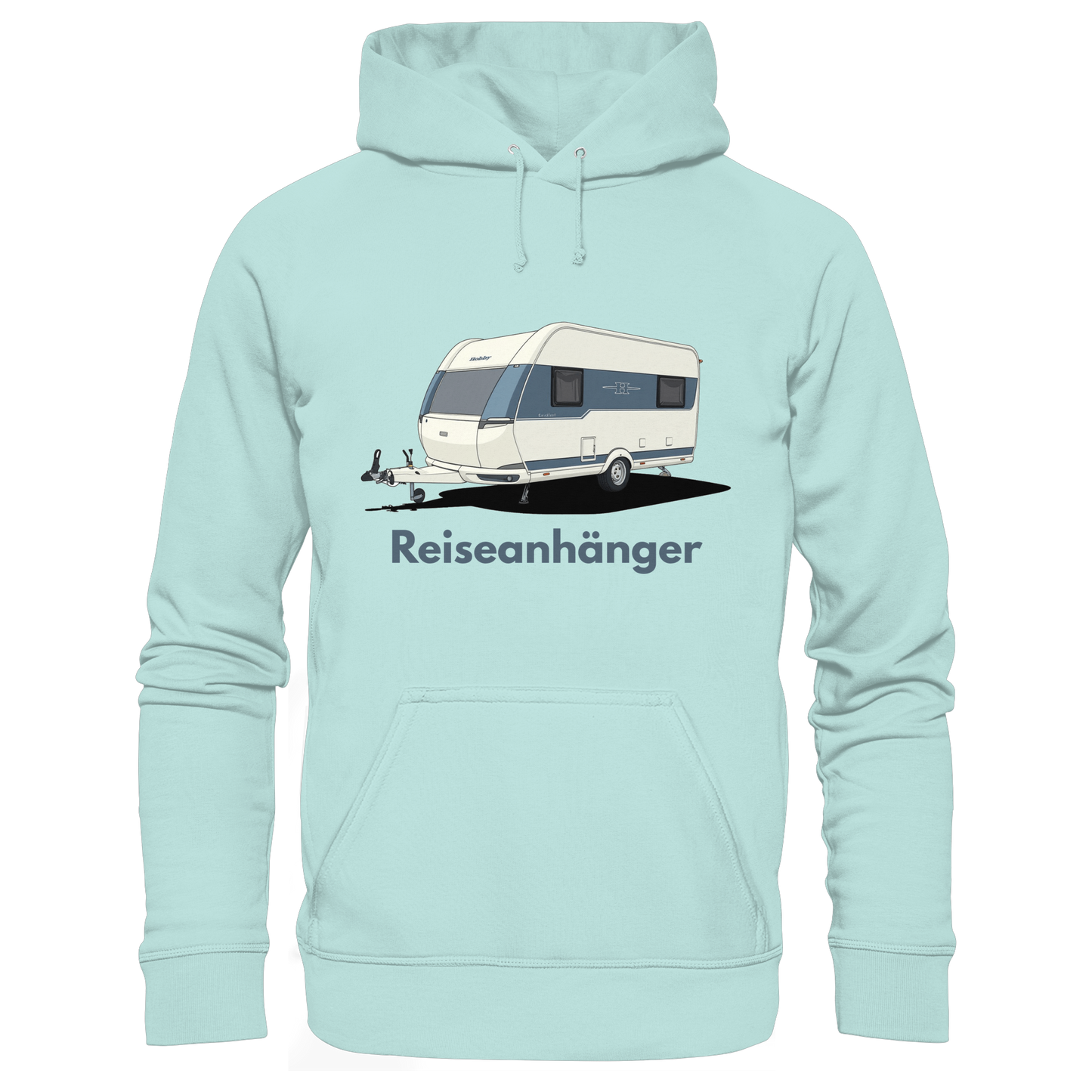 Organic Hoodie "Caribbean Blue" - bedruckt mit Deiner Camper Illustration