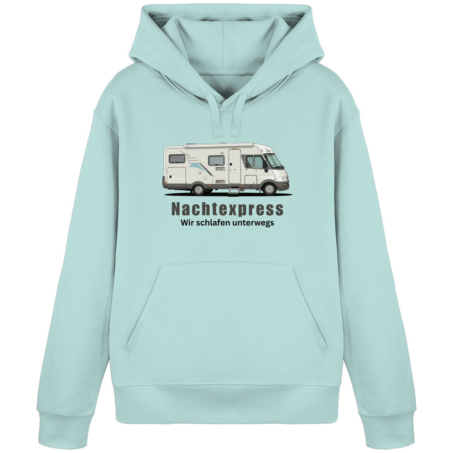 Organic Hoodie "Caribbean Blue" - bedruckt mit Deiner Camper Illustration
