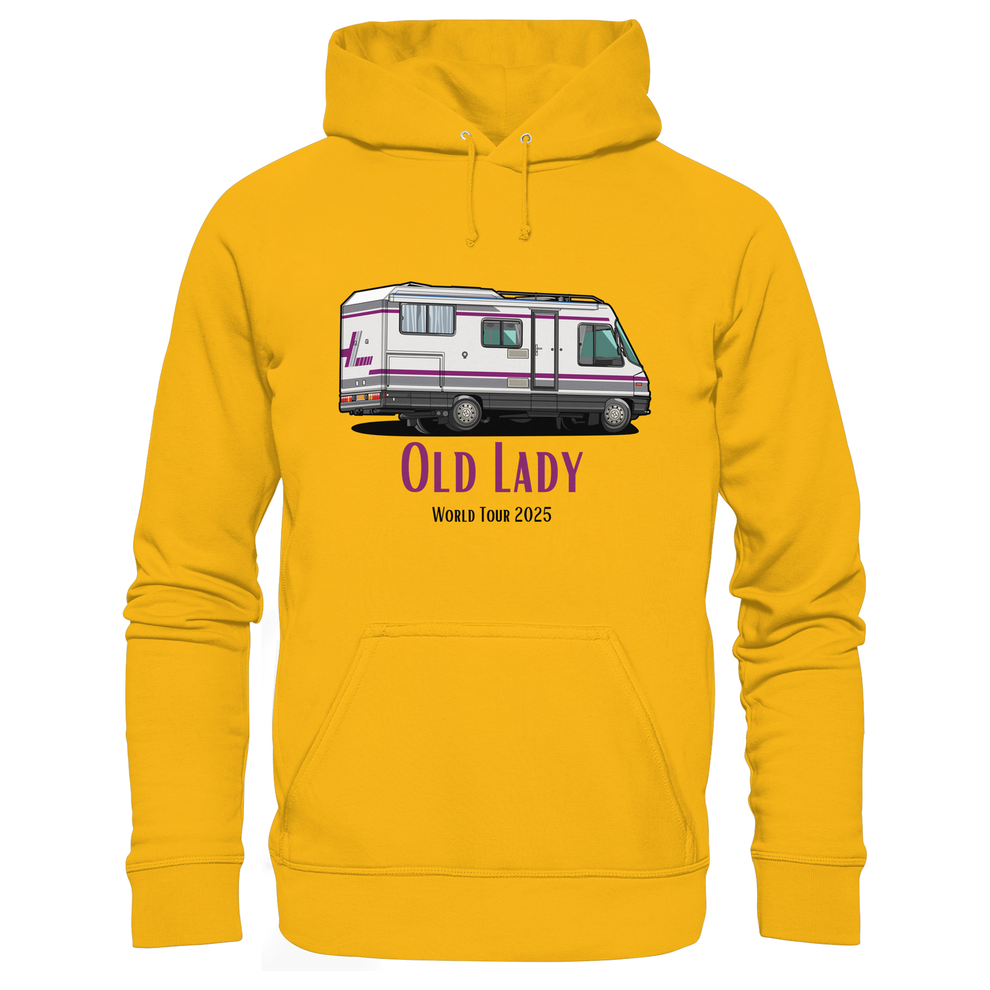 Organic Hoodie "Spectra Yellow" - bedruckt mit Deiner Camper Illustration