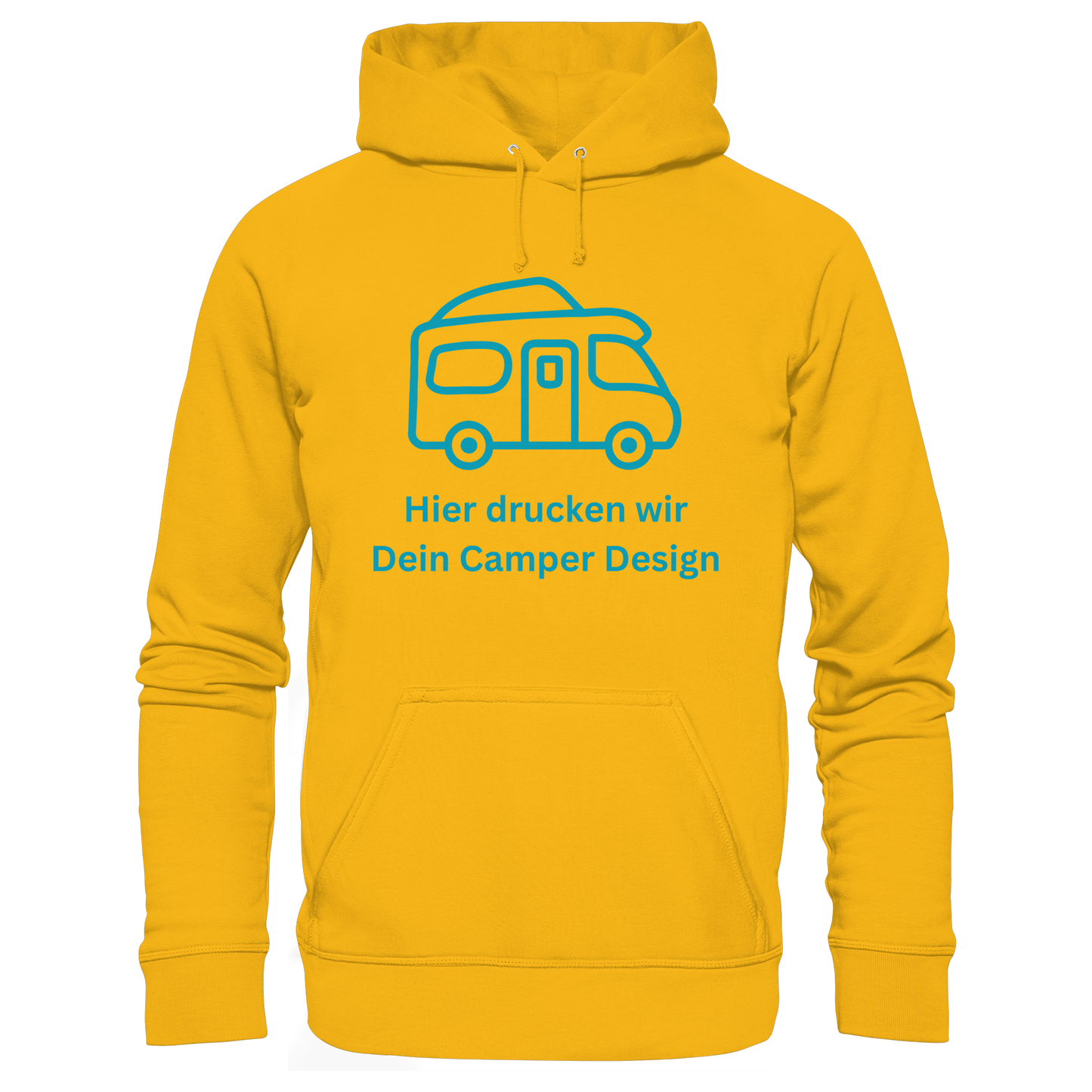 Organic Hoodie "Spectra Yellow" - bedruckt mit Deiner Camper Illustration
