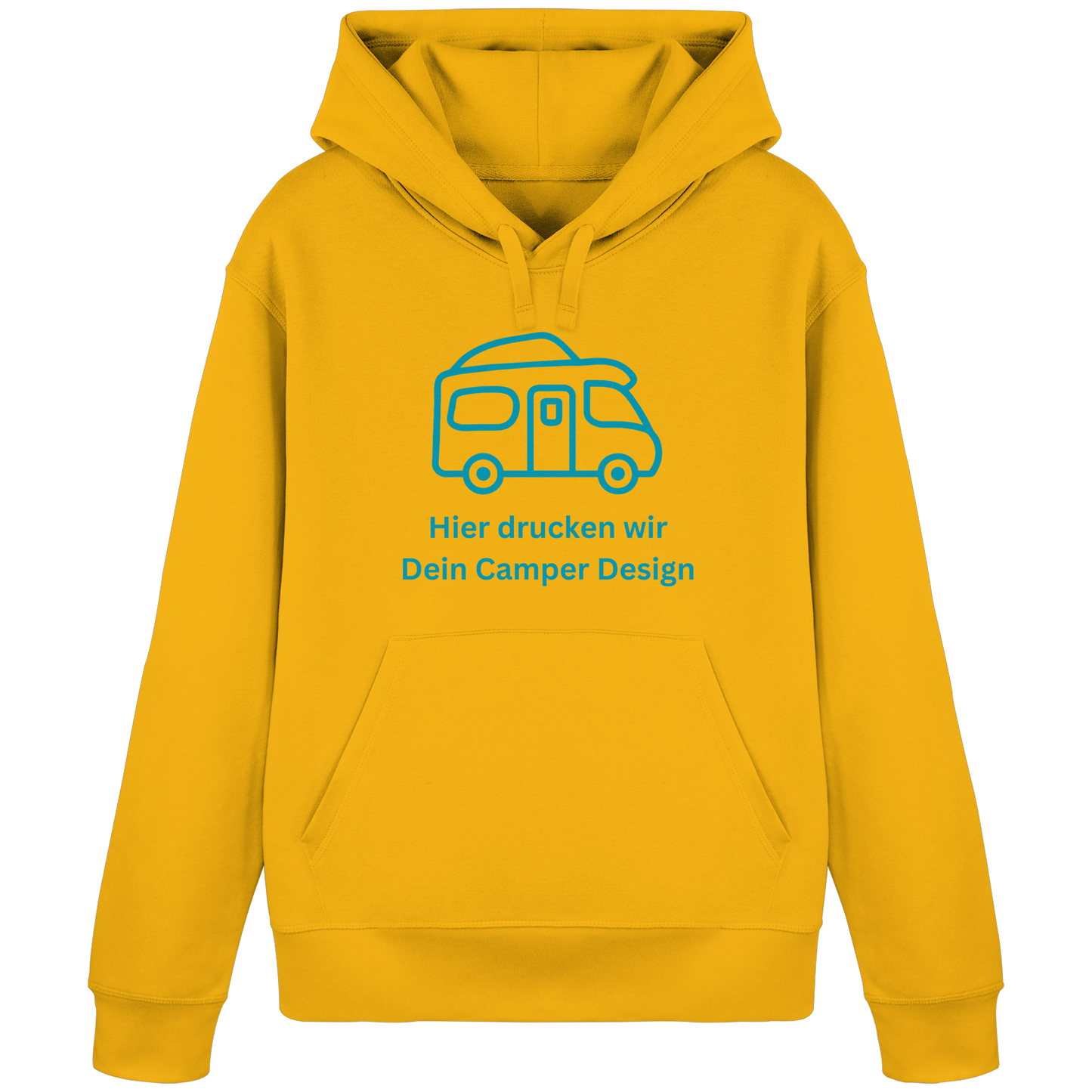 Organic Hoodie "Spectra Yellow" - bedruckt mit Deiner Camper Illustration
