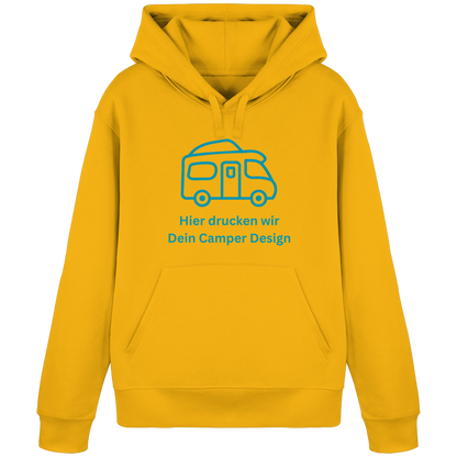 Organic Hoodie "Spectra Yellow" - bedruckt mit Deiner Camper Illustration