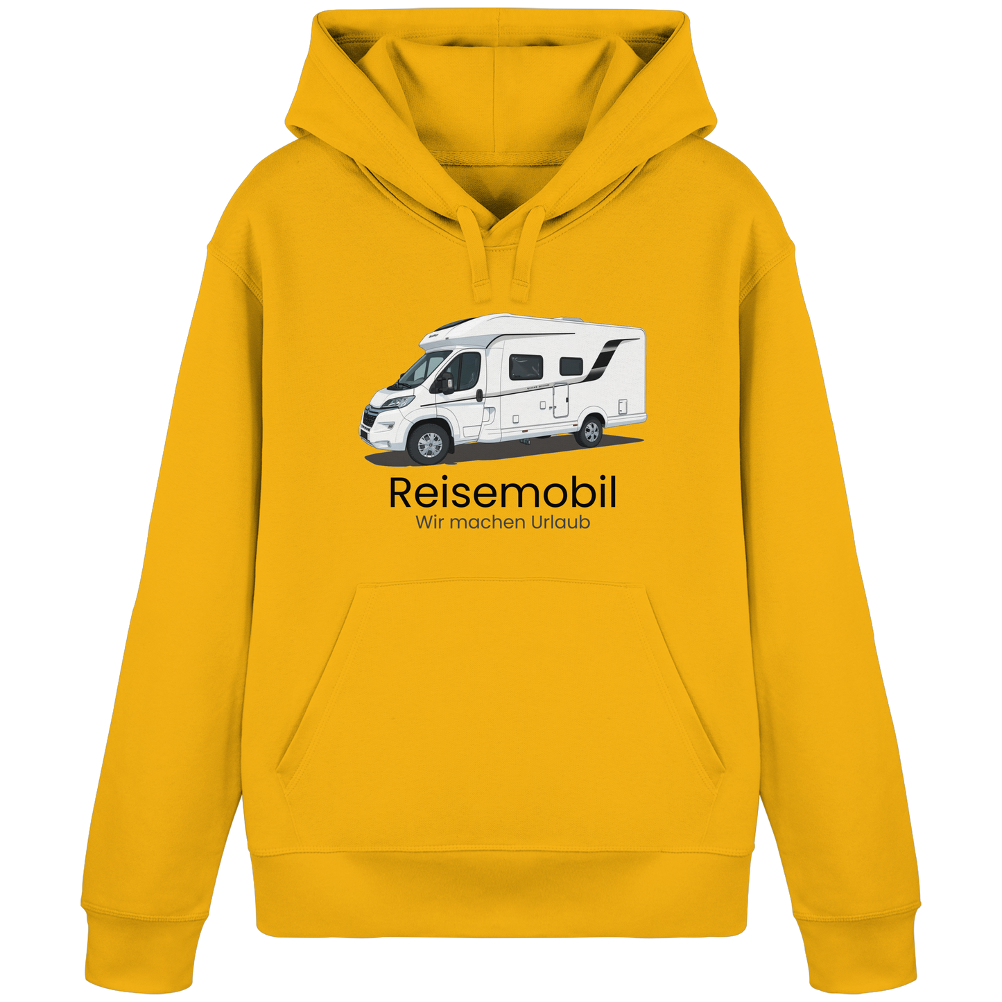 Organic Hoodie "Spectra Yellow" - bedruckt mit Deiner Camper Illustration