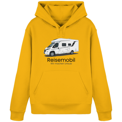 Organic Hoodie "Spectra Yellow" - bedruckt mit Deiner Camper Illustration