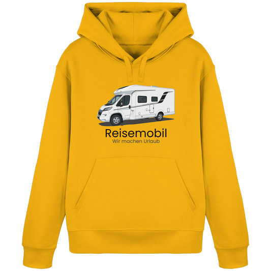 Organic Hoodie "Spectra Yellow" - bedruckt mit Deiner Camper Illustration