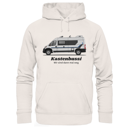 Organic Hoodie "Vintage White" - bedruckt mit Deiner Camper Illustration