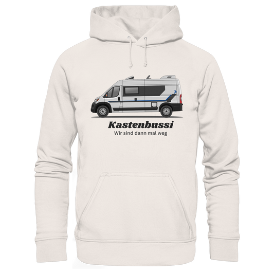 Organic Hoodie "Vintage White" - bedruckt mit Deiner Camper Illustration