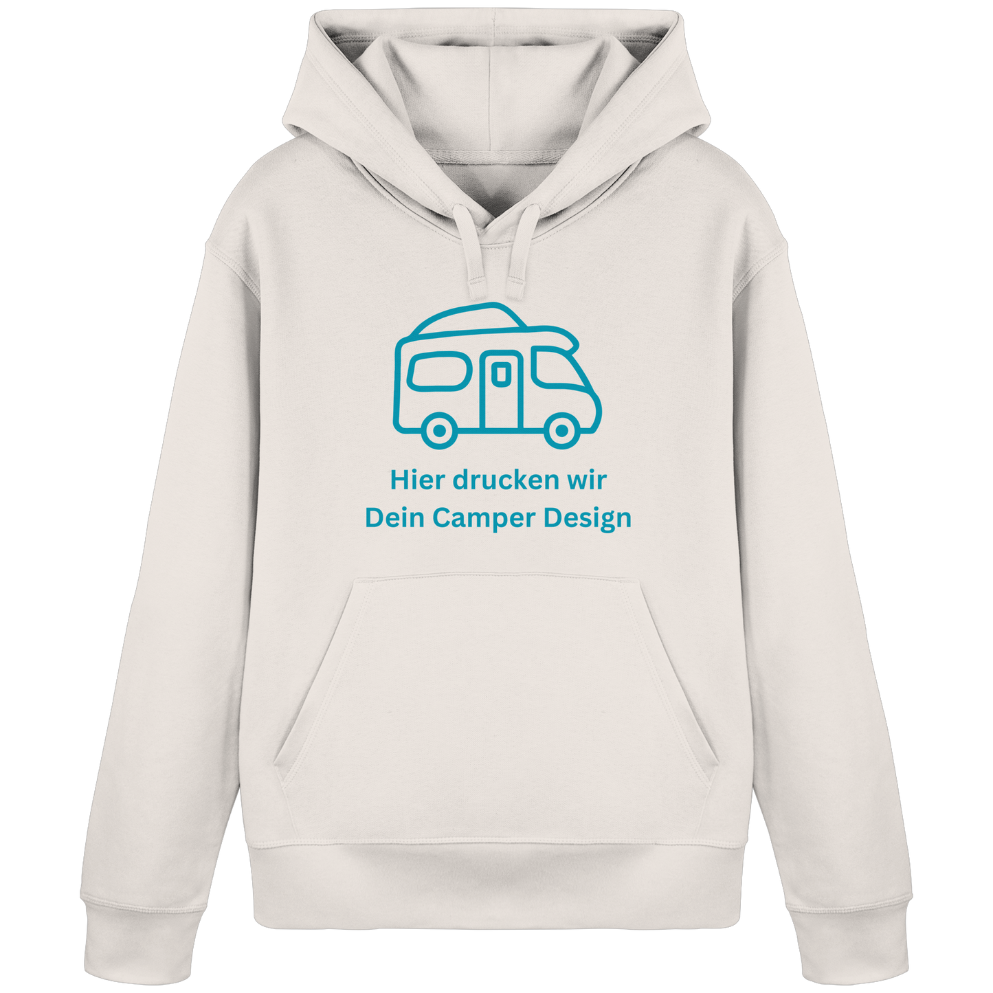 Organic Hoodie "Vintage White" - bedruckt mit Deiner Camper Illustration