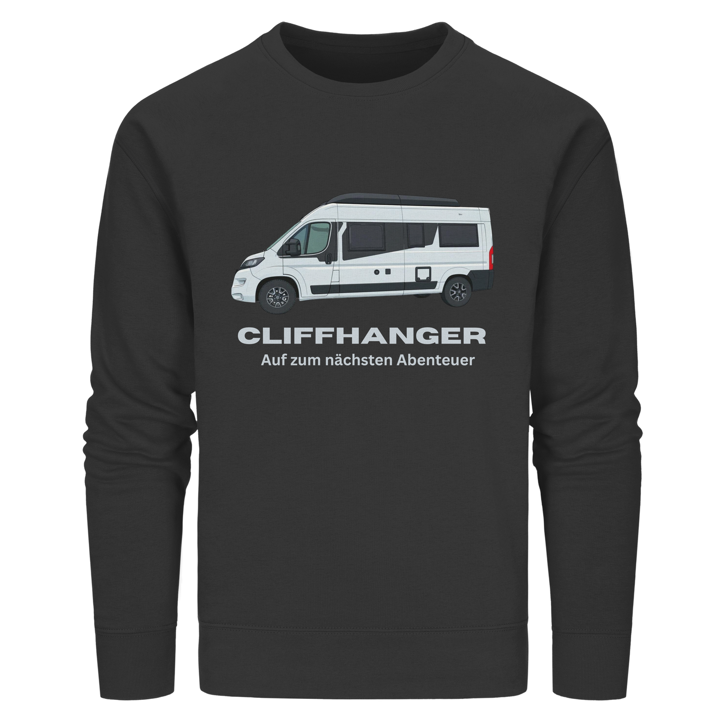 Organic Sweatshirt "Black" - bedruckt mit Deiner Camper Illustration