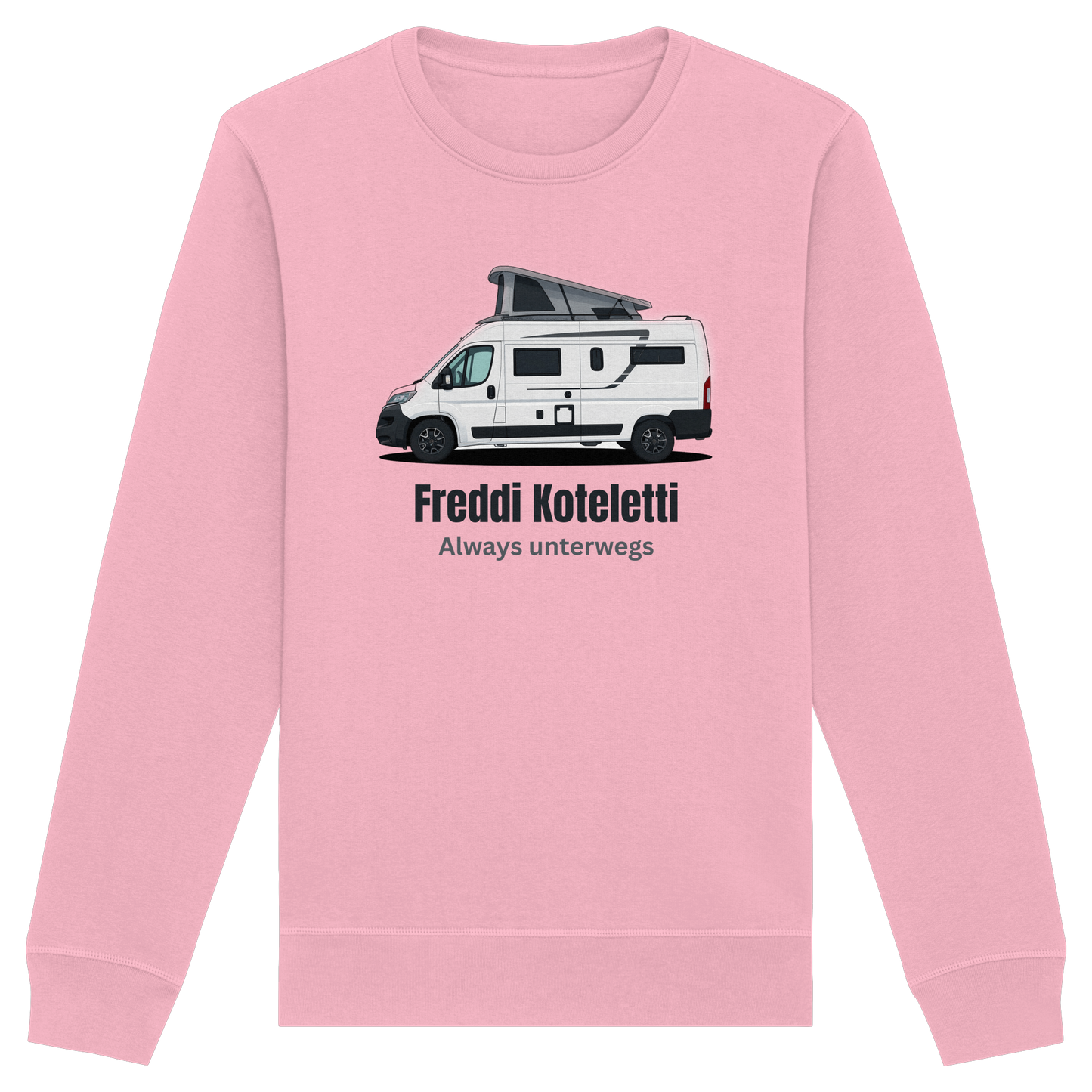 Organic Sweatshirt "Cotton Pink" - bedruckt mit Deiner Camper Illustration