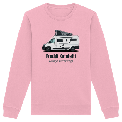 Organic Sweatshirt "Cotton Pink" - bedruckt mit Deiner Camper Illustration