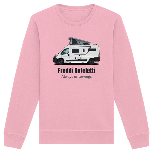 Organic Sweatshirt "Cotton Pink" - bedruckt mit Deiner Camper Illustration