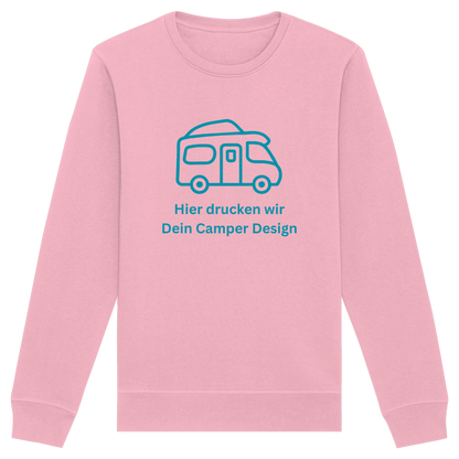 Organic Sweatshirt "Cotton Pink" - bedruckt mit Deiner Camper Illustration