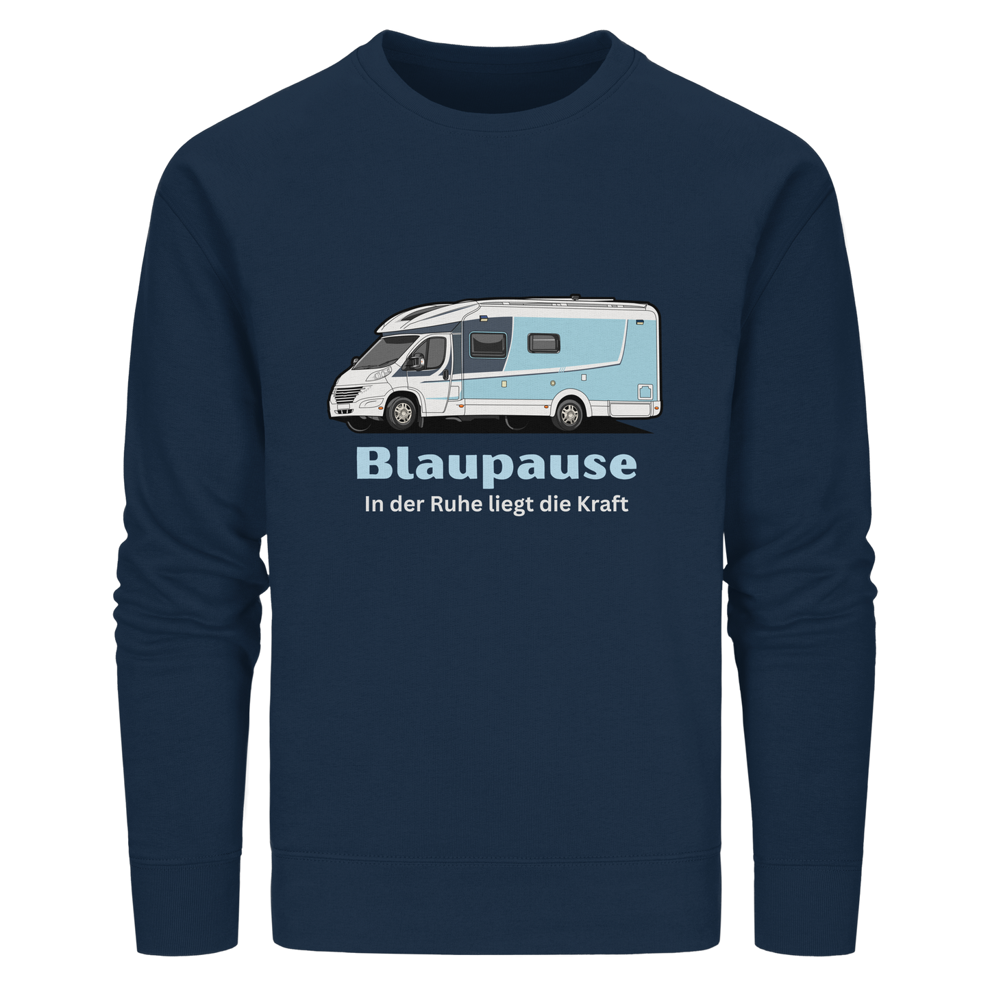 Organic Sweatshirt "French Navy" - bedruckt mit Deiner Camper Illustration
