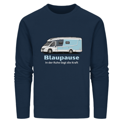 Organic Sweatshirt "French Navy" - bedruckt mit Deiner Camper Illustration