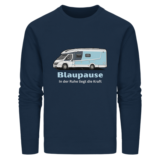 Organic Sweatshirt "French Navy" - bedruckt mit Deiner Camper Illustration