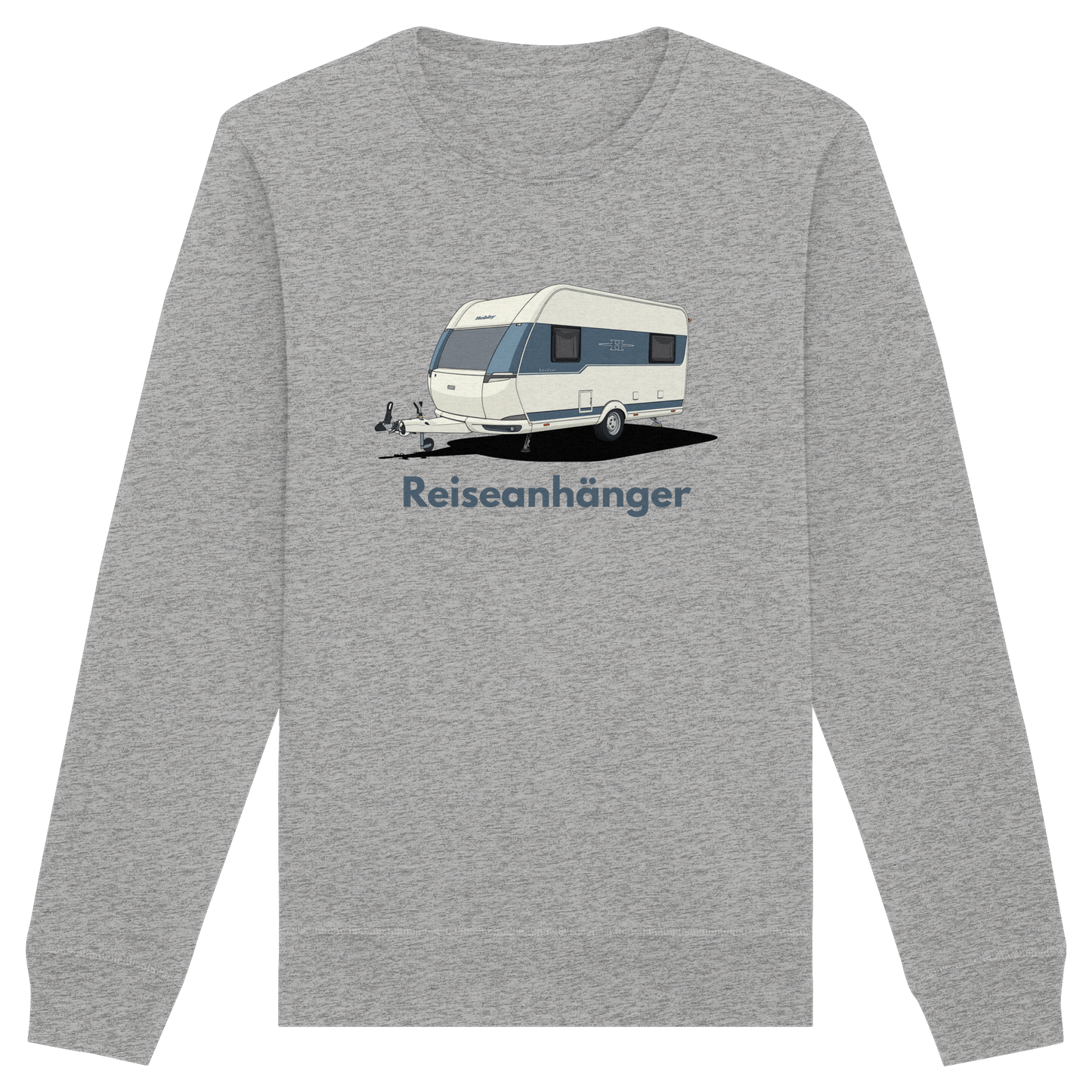 Organic Sweatshirt "Heather Grey" - bedruckt mit Deiner Camper Illustration