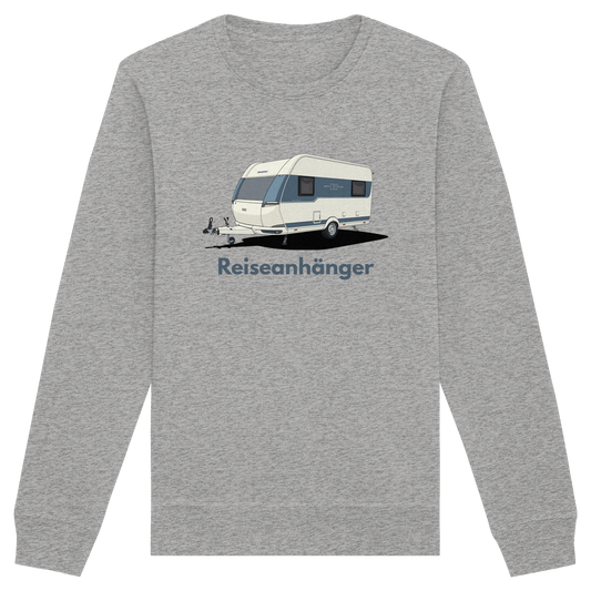 Organic Sweatshirt "Heather Grey" - bedruckt mit Deiner Camper Illustration