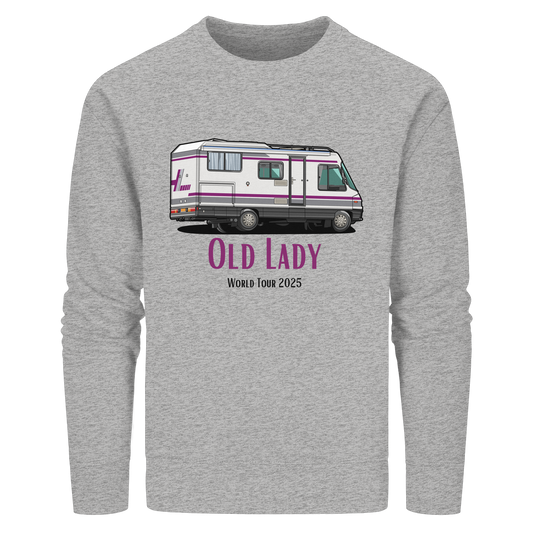 Organic Sweatshirt "Heather Grey" - bedruckt mit Deiner Camper Illustration