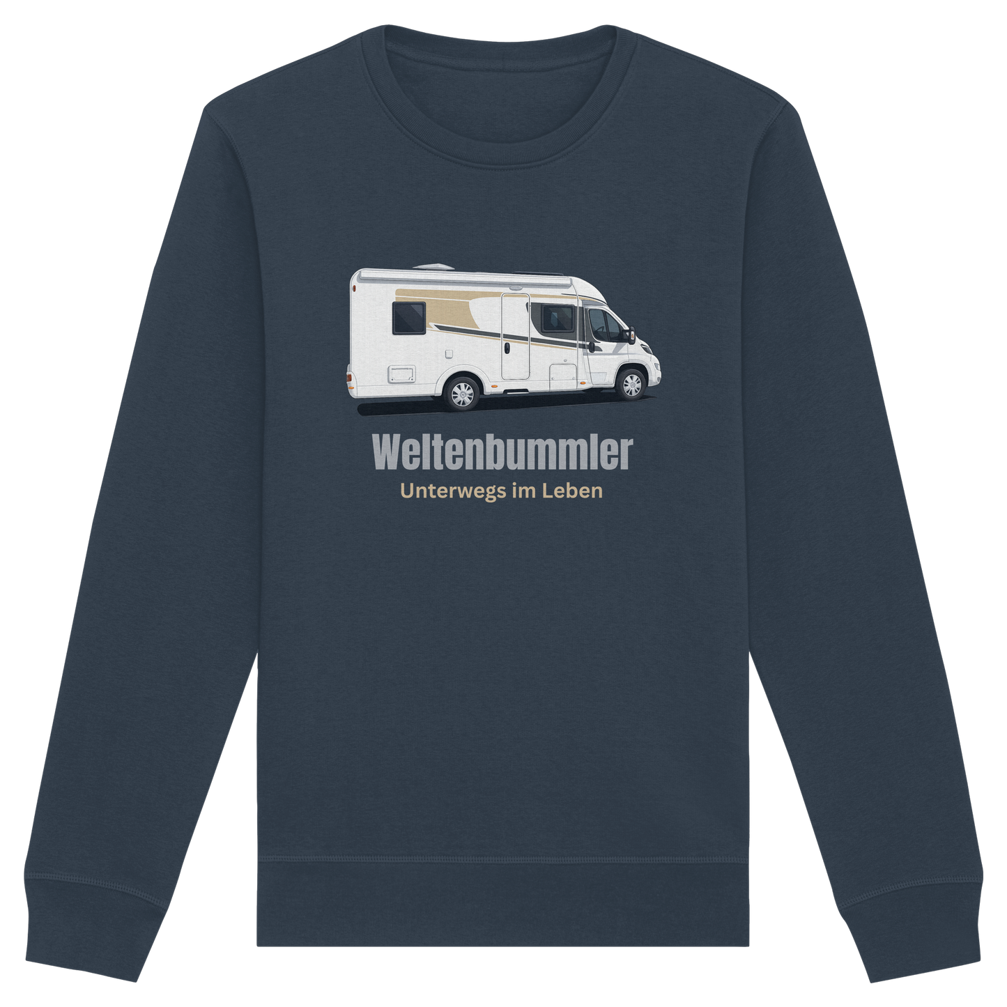 Organic Sweatshirt "India Ink Grey" - bedruckt mit Deiner Camper Illustration