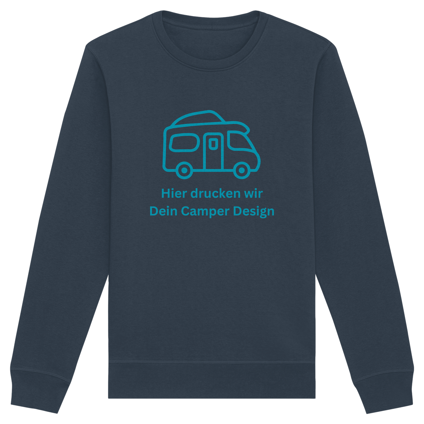 Organic Sweatshirt "India Ink Grey" - bedruckt mit Deiner Camper Illustration