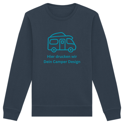 Organic Sweatshirt "India Ink Grey" - bedruckt mit Deiner Camper Illustration