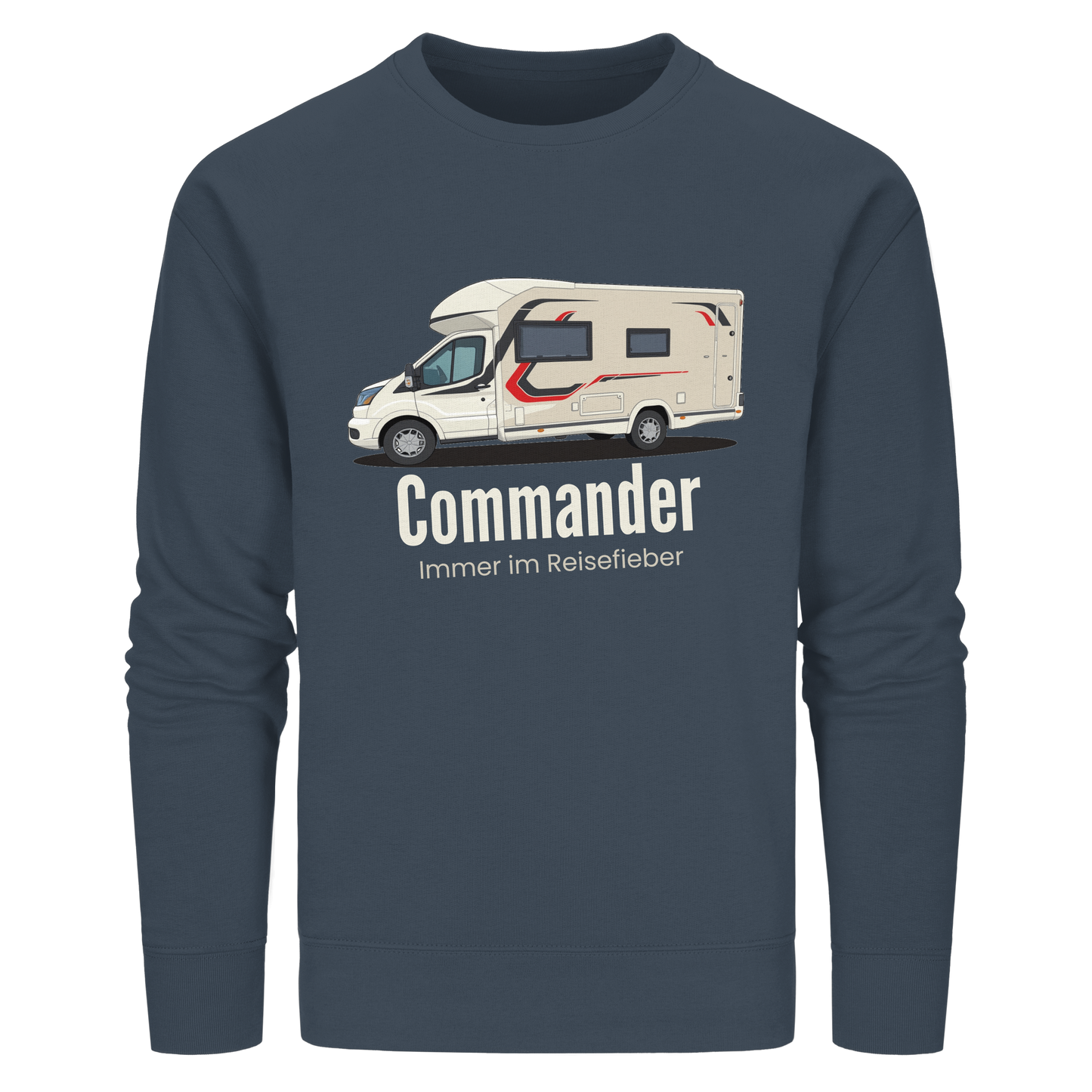 Organic Sweatshirt "India Ink Grey" - bedruckt mit Deiner Camper Illustration