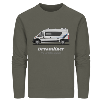 Organic Sweatshirt "Khaki" - bedruckt mit Deiner Camper Illustration